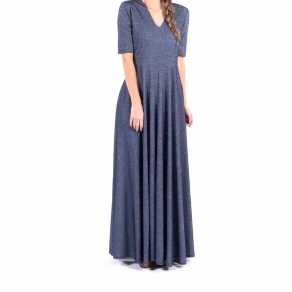 Stretch Maxi dress - denim color
